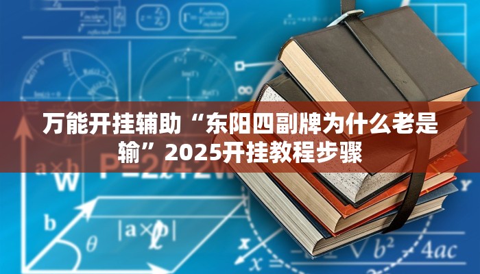 万能开挂辅助“东阳四副牌为什么老是输”2025开挂教程步骤