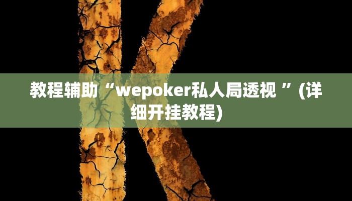 教程辅助“wepoker私人局透视 ”(详细开挂教程) 教程辅助“wepoker私人局透视 ”(详细开挂教程)