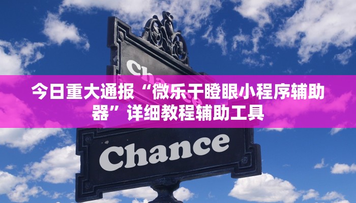 今日重大通报“微乐干瞪眼小程序辅助器”详细教程辅助工具