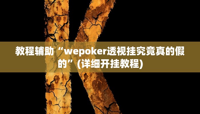 教程辅助“wepoker透视挂究竟真的假的”(详细开挂教程) 教程辅助“wepoker透视挂究竟真的假的”(详细开挂教程)